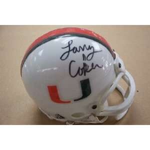 Larry Coker Autographed University Miami Mini Helmet:  