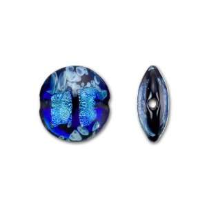   Cobalt Blue Dichroic Boro Glass Coin Bead: Arts, Crafts & Sewing