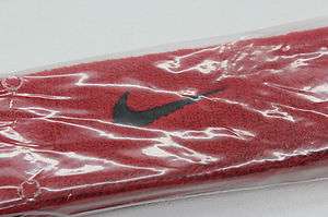 Nike Scarlet Red Jet Black Authentic Athletic Headband One Size Unisex 