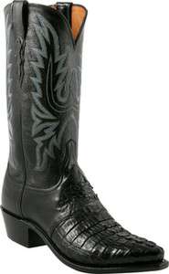 Lucchese Caiman Tail Hornback Black Western  