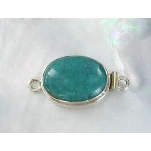  AAA OVAL TEAL BLUE TURQUOISE STERLING CLASP #6 
