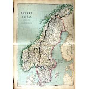    1872 Map Sweden Norway Gotland Gulf Bothnia Aland: Home & Kitchen