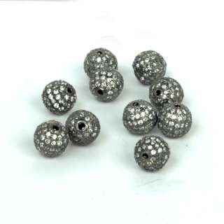 925 Sterling silver cz pave style beads handmade cz fashion jewelry 