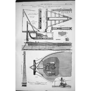  1870 PLAN ENGINEERING SCALE DRAWING BOWSPRIT