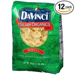 DaVinci Pasta Organic, Bowties, 16 Ounce Grocery & Gourmet Food