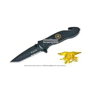   Assisted Opening Knife Serrated Tanto Tactical Folder Navy SEAL Edtion