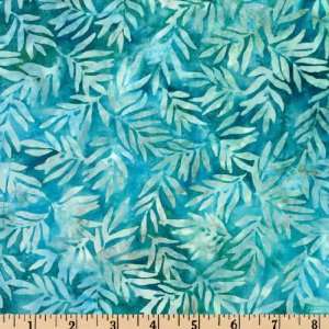 44 Wide Elementals Batik Nature Collection Ferns Teal Fabric By The 