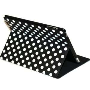  iPad 2 Polka Dots Smart Cover Case (Black/White) with Free 