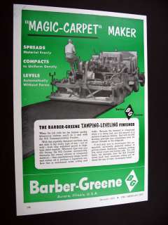 Barber Greene Tamping Leveling Finisher street paver Ad  