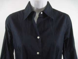 CREW Navy Blue Cotton Button Down Shirt Top Sz S  