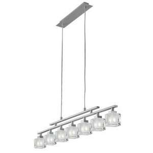 Eglo 86567A Tanga 1, Nickel/Frosted & Clear, 7 Light Pendant Light 
