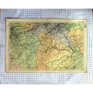    ANTIQUE MAP 1900 SCOTLAND EDINBURGH BERWICK LANARK