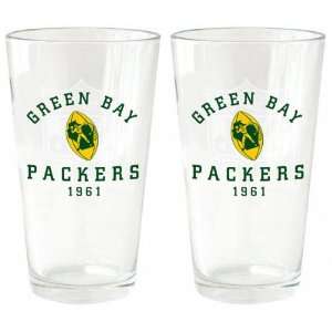    Green Bay Packers 1961 Vintage Pint Glass Set