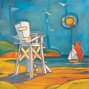  Lifeguard Stand Finest LAMINATED Print Paul Brent 20x20 