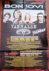 BON JOVI VAN HALEN 1995 UK TOUR HUGE MAGAZINE POSTER  