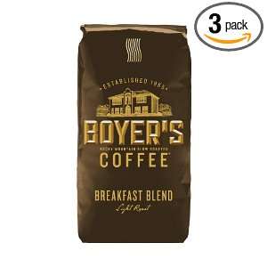 Boyers Coffee Breakfast Blend (Ground), 12 Ounce Bags (Pack of 3)