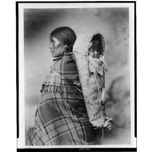    Pee a rat and baby   Utes. 1899,Indian,cradleboard