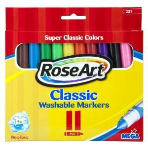 RoseArt Classic Washable Broadline Markers, 11 Count 