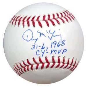  Denny McLain Autographed/Hand Signed MLB Baseball 31 6 