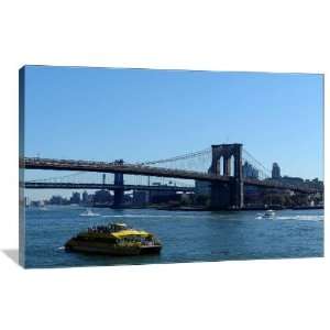 Brooklyn Bridge from Pier 17   Gallery Wrapped Canvas   Museum Quality 