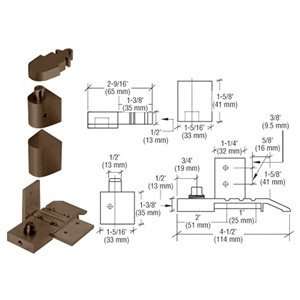  CRL Offset Dark Bronze Right Hand Pivot Set 1/8 Recessed 