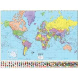  Advanced Political World Laminated   Rolled Map 50 x 38 