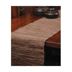  WOVEN LEATHER TABLE RUNNER BROWN: Home & Kitchen