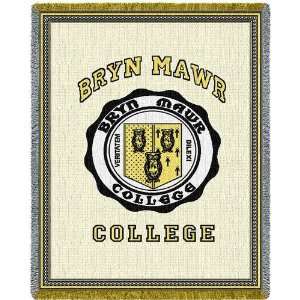 Bryn Mawr College Seal Jacquard Woven Throw   69 x 48