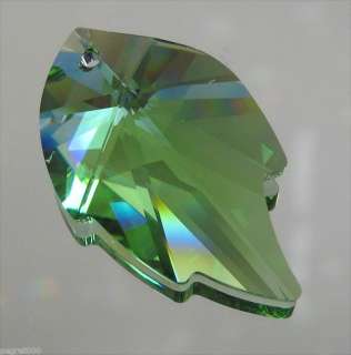 Swarovski Crystal Peridot Leaf Prism Pendant, 32mm  