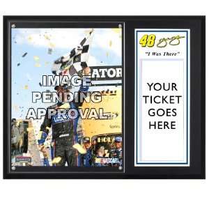 2011 Jimmie Johnson Kansas Winner 12X15 Plaque W/Ticket Holder Mounted 