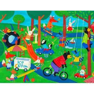  Animal Playground Canvas Reproduction