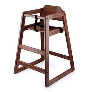  Stacking Restaurant Wood High Chair with Dark Finish 