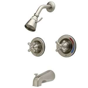 Twin Hdls Tub Swr Fct Pressure Balanced W/Volume Ctrl Satin Nickel 