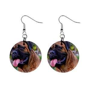  bullmastiff 10 Button Earrings A0677 