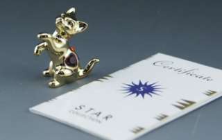   Austrian Lead Crystal 22k Gold Plated Miniature Cat Figurine  