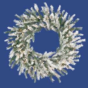   Frosted Dunhill Fir Christmas Wreath   Clear Lights