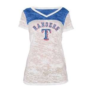  Texas Rangers Colorblock Burnout Tee: Sports & Outdoors