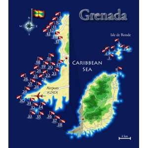  Grenada Dive Map: Sports & Outdoors