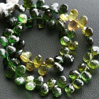 AAA Green Tourmaline Faceted briolette Beads  
