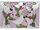 Hummingbirds Stained Glass Window Panel  