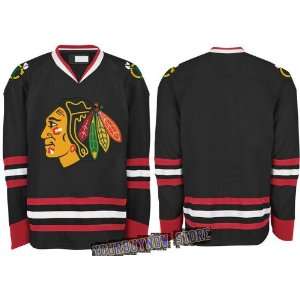 NHL Gear   Chicago Blackhawks Blank Black Jersey Hockey Jerseys (Logos 