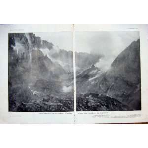  Java Merapi Crater Volcano Eruption French Print 1933 