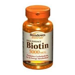  Sundown Biotin Capsules 5000 Mcg 60: Health & Personal 
