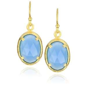    Wendy Mink Rajasthan Blue Calcite Oval Drop Earrings: Jewelry