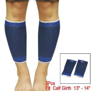   Sports Black Blue Striped Calf Leg Sleeves Support Elastic Protector