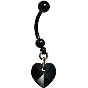    Handcrafted Austrian Crystal Jetsetter Heart Belly Ring: Jewelry