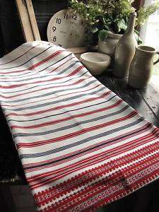 Antique pillow sack folk art pattern woven stripe  