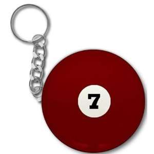   Seven Ball Pool Billiards 2.25 Button Style Key Chain: Everything Else