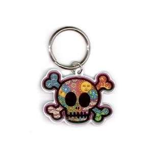  Key Chain Metal   Dan Morris   Colorful Cute Skull 