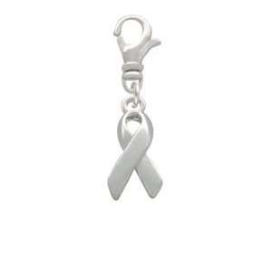  Silver Ribbon Clip On Charm: Arts, Crafts & Sewing